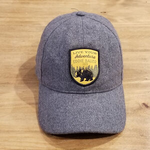 Eddie Bauer Hat Wool Blend Winter Felt Patch Live Your Adventure Bear Logo